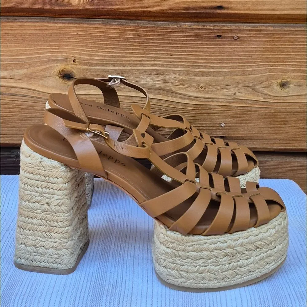Dee Ocleppo Womens Tulum High Heel Platform Espadrille Fisherman Sandals